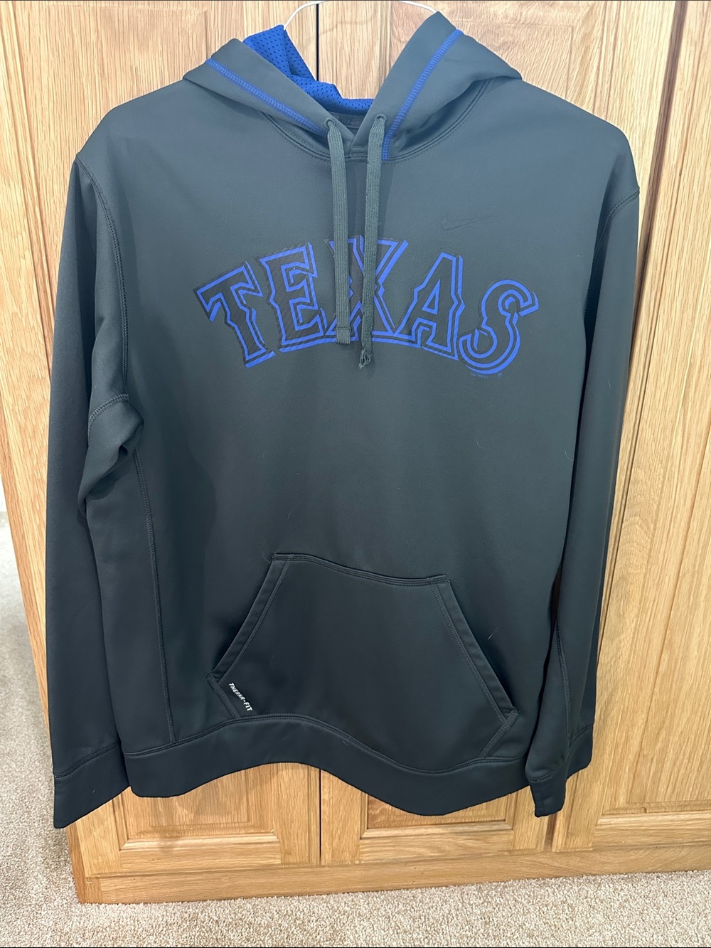 Nike Therma-Fit Hoodie with Blue TEXAS Chest Graphic